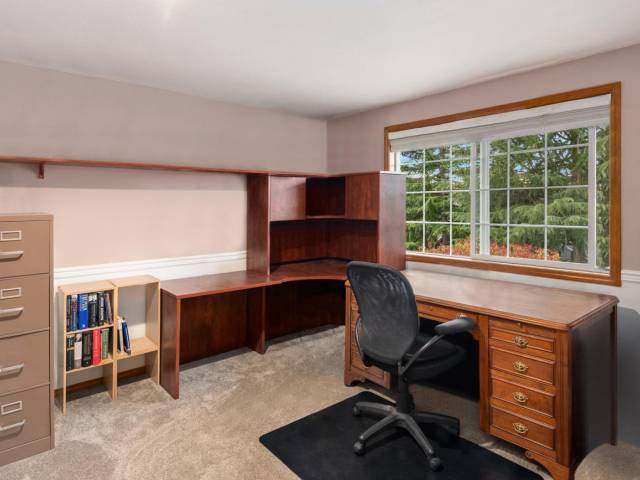 The 3rd bedroom upstairs is currently being used as an office. But it does have all the makings of a bedroom with built in closet and egress windows.