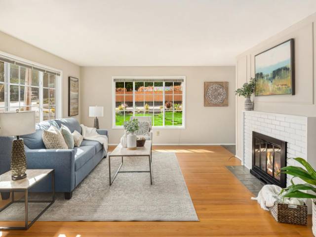 Light and bright with large windows.