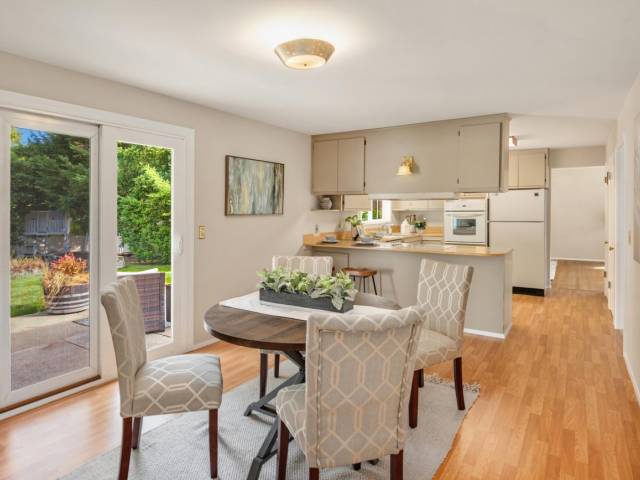 Space for an informal dining area, or possibly a family room type area with walk out to back yard.
